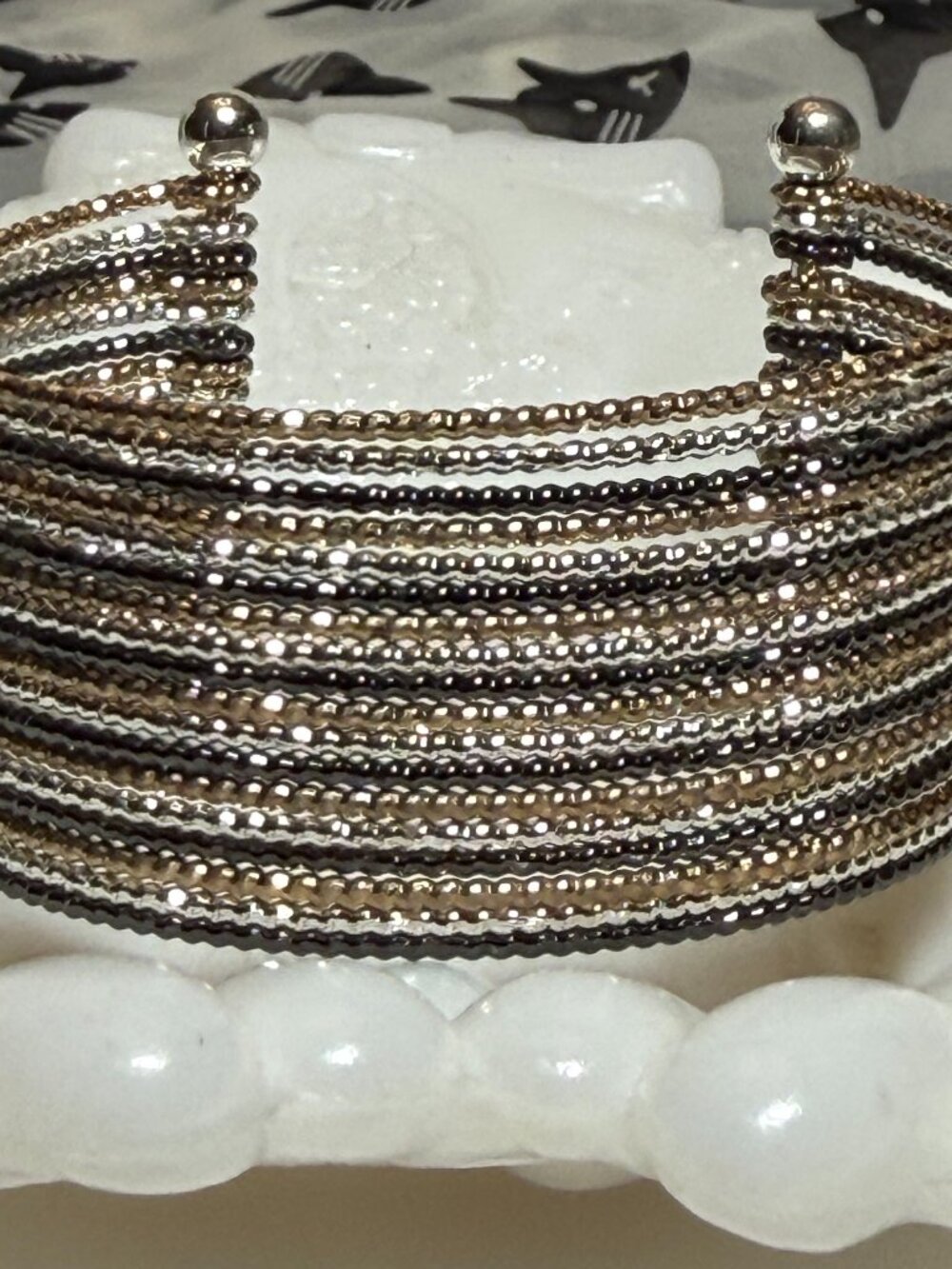 5/$25 SALE! Multi Metal Multi Strand Open Cuff Sparkly Bracelet